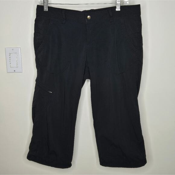 EDDIE BAUER SPORT Black Cropped Pants Size 8 Petite - Picture 1 of 14